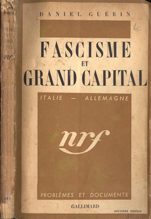 Fascisme et grand capital. Italie - Allemagne - Daniel Guerin - copertina