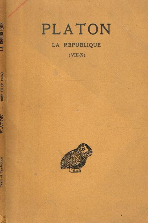 La Republique (Viii-X) Tome Viii Partie Ii - Platone - copertina