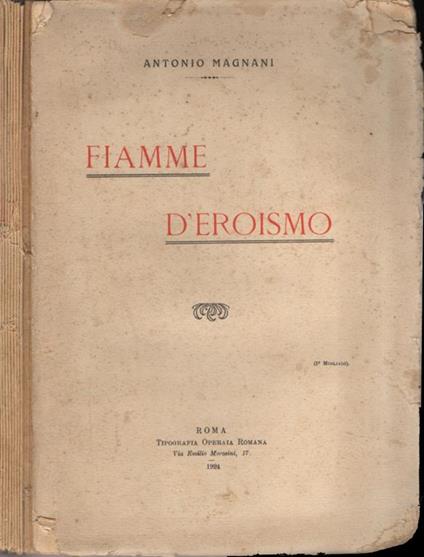 Fiamme d'eroismo - Antonio Magnani - copertina