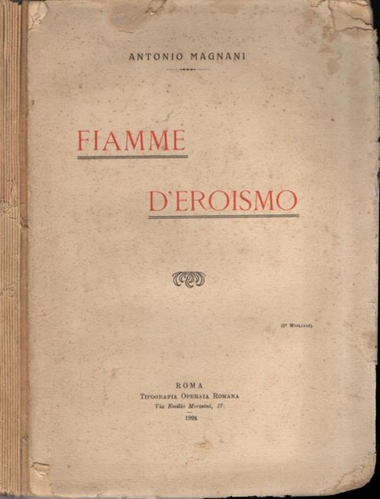 Fiamme d'eroismo - Antonio Magnani - copertina