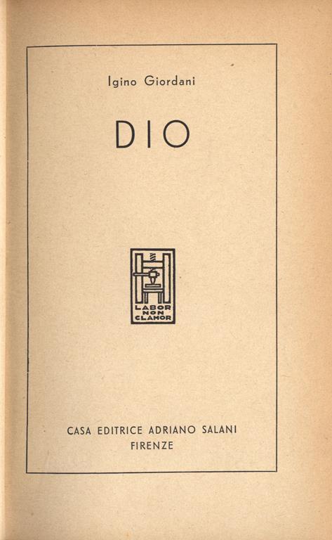 Dio - Igino Giordani - copertina