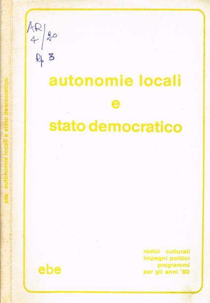 Appunti N.26. Autonomie Locali E Stato Democratico. Rivista Bimestrale - copertina