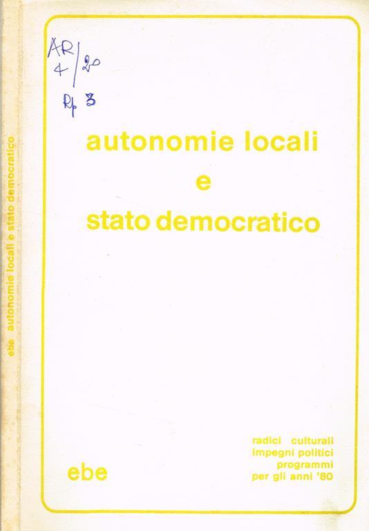 Appunti N.26. Autonomie Locali E Stato Democratico. Rivista Bimestrale - copertina