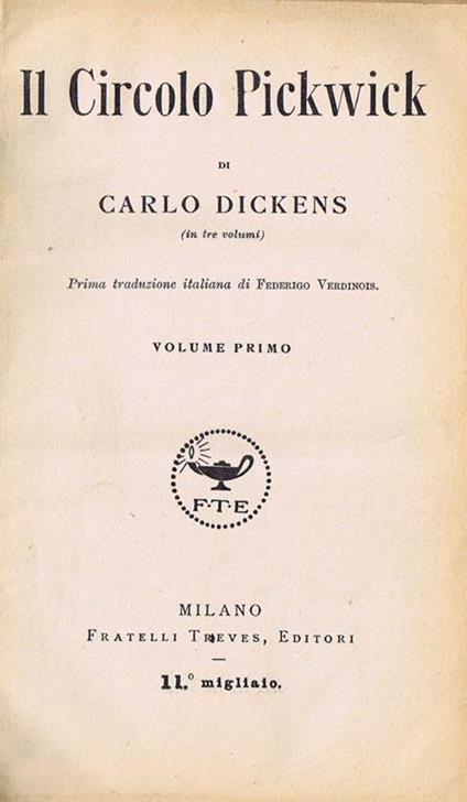 Il Circolo Pickwick (Volume I) - Charles Dickens - copertina