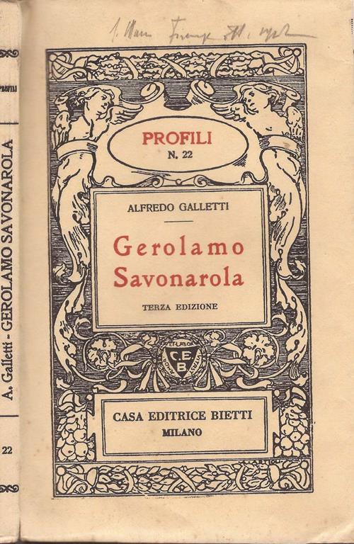 Gerolamo Savonarola - Alfredo Galletti - copertina