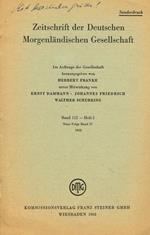 Zeitschrift Der Deutschen Morgenlandischen Gesellschaft. Estratto. Band 112, Heft 2 Neue Folge Band 37 1962