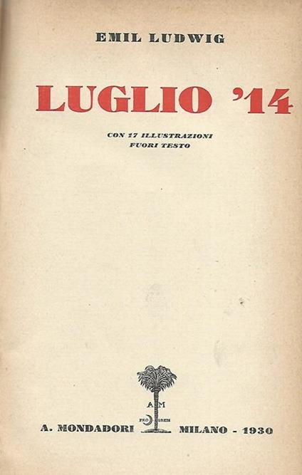 Luglio '14 - Emil Ludwig - copertina