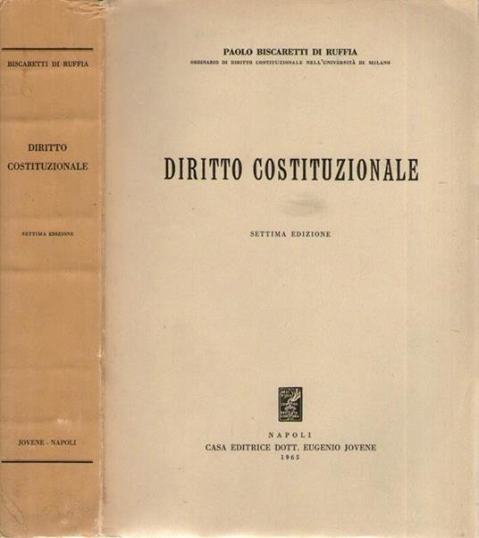 Diritto costituzionale - Paolo Biscaretti di Ruffia - copertina