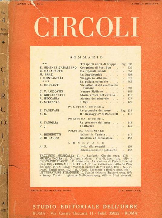 Circoli Anno Viii N.4 - copertina