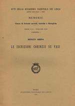 Le Iscrizioni Corinzie Su Vasi. Memorie. Classi Di Scienze Morali, Storiche E Filologiche Serie Viii Volume Xiii Fascicolo 2