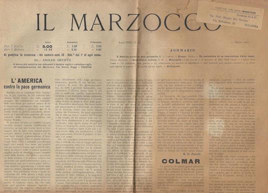 Il Marzocco N. 10 - copertina