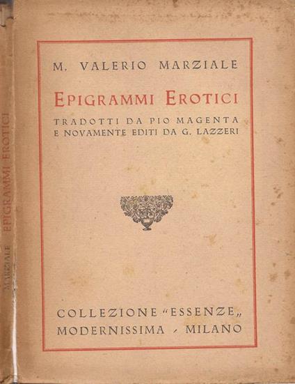 Epigrammi erotici - M. Valerio Marziale - copertina