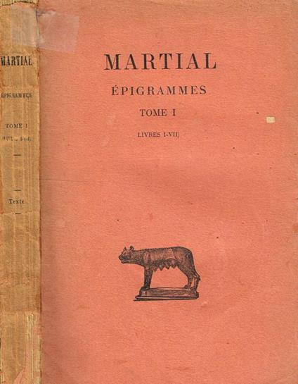 Epigrammes Tome I Livres I-Vii - M. Valerio Marziale - copertina