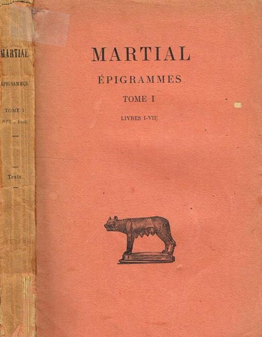 Epigrammes Tome I Livres I-Vii - M. Valerio Marziale - copertina