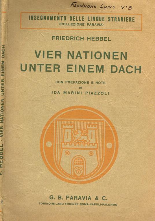 Vier Nationen Unter Einem Dach - Friedrich Hebbel - copertina