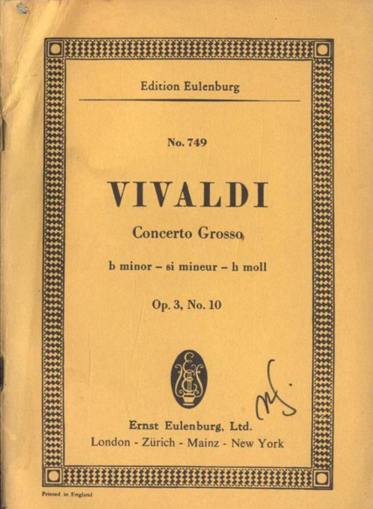 Concerto grosso b minor. Op. 3, n. 10 - Antonio Vivaldi - copertina