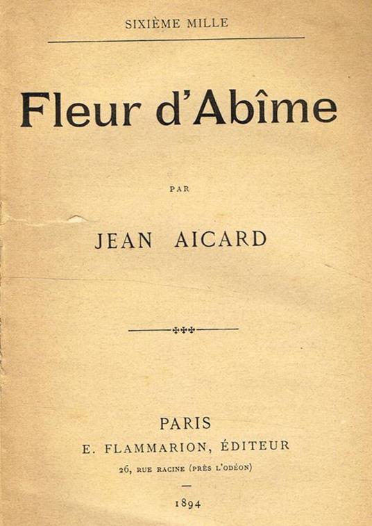 Fleur D'Abime - Jean Aicard - copertina