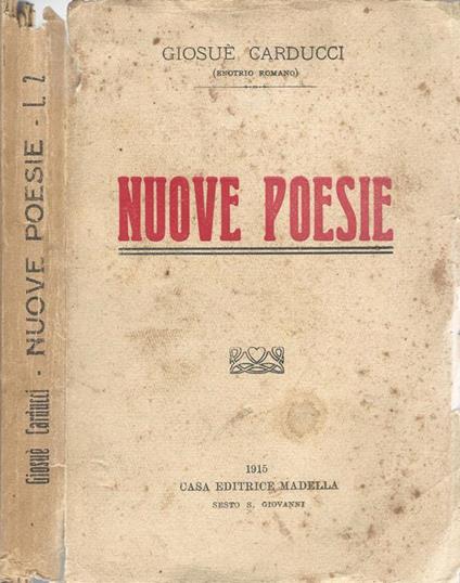 Nuove Poesie - Giosuè Carducci - copertina