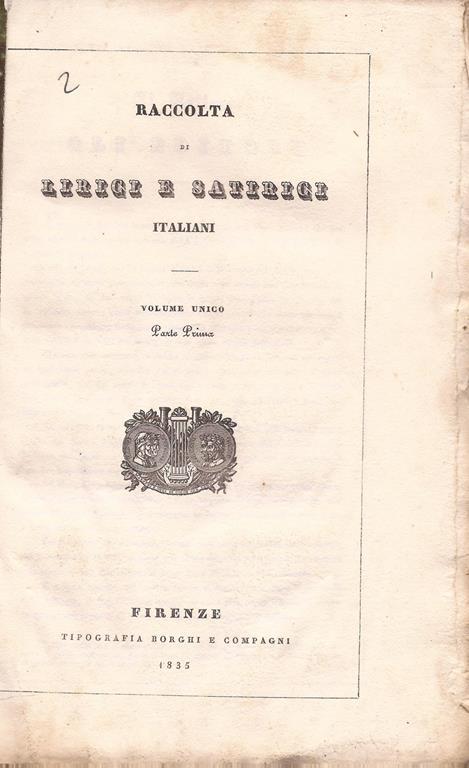 Raccolta di lirici e satirici. italiani - copertina