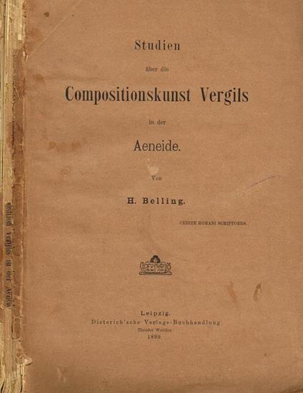 Studien Uber Die Compositionskunst Vergils In Der Aeneide - Heino Belling - copertina