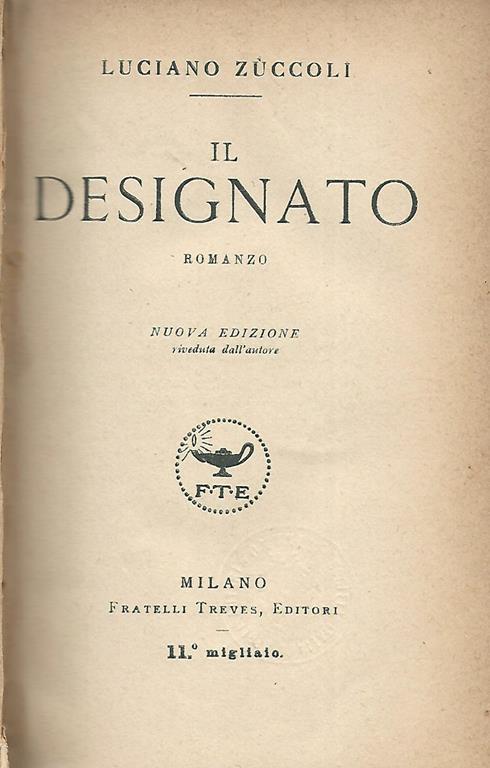 Il designato - Luciano Zuccoli - copertina