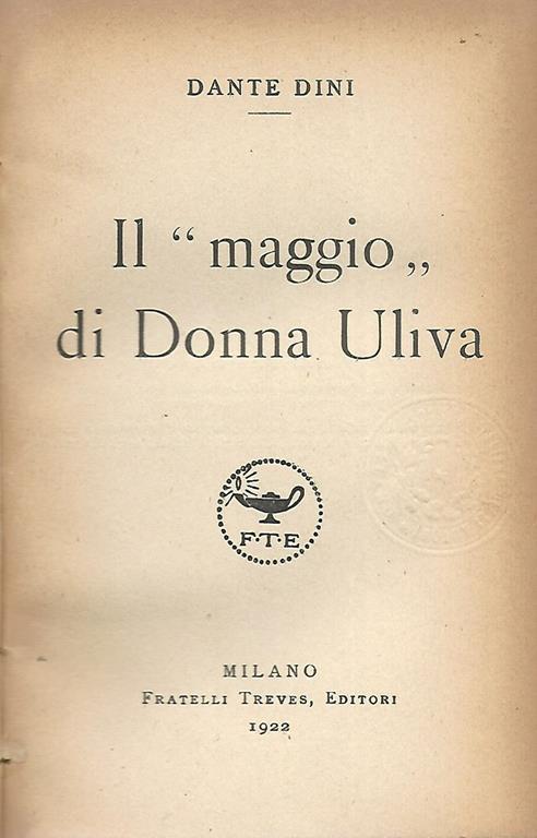 Il maggio di Donna Uliva - Dante Dini - copertina
