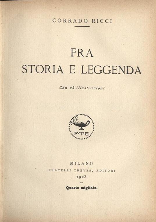 Fra storia e leggenda - Corrado Ricci - copertina