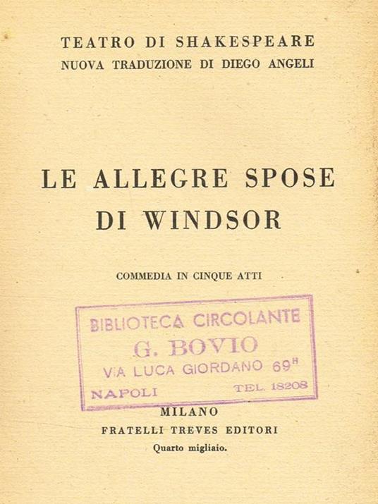 Le Allegre Spose Di Windsor. Teatro Di Shakespeare - William Shakespeare - copertina