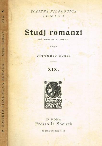 Studj Romanzi - E. Monaci,Vittorio Rossi - copertina