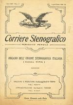 Corriere Stenografico. Periodico Mensile Anno Xiii N.3. Organo Dell'Unione Stenografica Italiana