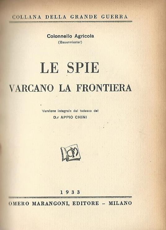 Le spie varcano la frontiera - Alexander Bauermeister - copertina