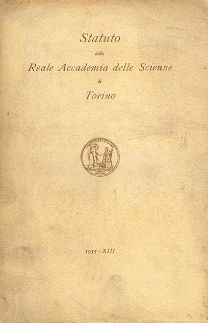 Statuto Della Reale Accademia Delle Scienze Di Torino - copertina