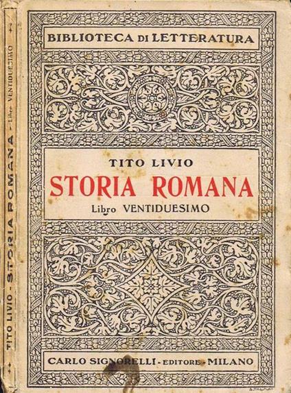 Storia Romana - Tito Livio - copertina