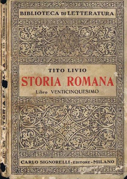 Storia Romana. Libro Venticinquesimo - Tito Livio - copertina