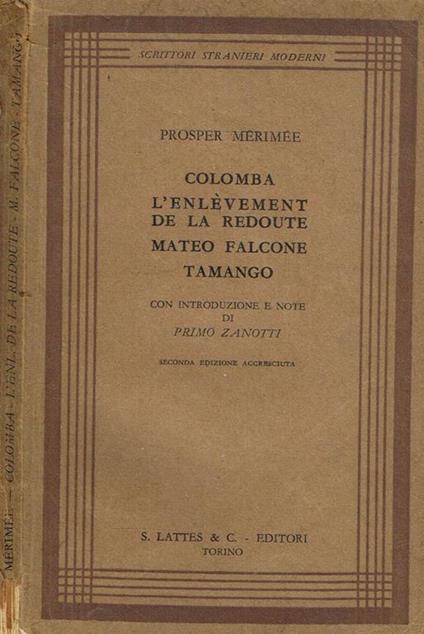 Colomba L'Enlevement De La Redoute Mateo Falcone Tamango - Prosper Mérimée - copertina