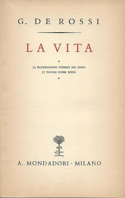 La vita - G. De Rossi - copertina