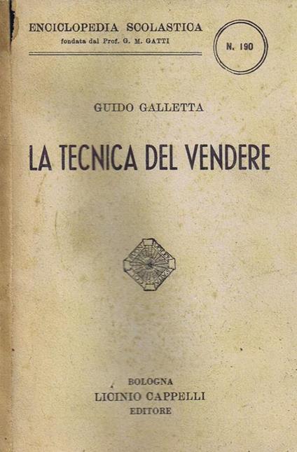 La Tecnica del Vendere - Guido Galletta - copertina