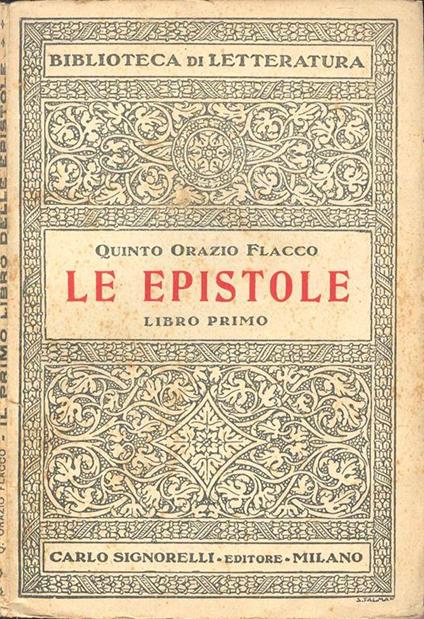 Le epistole - Q. Flacco Orazio - copertina