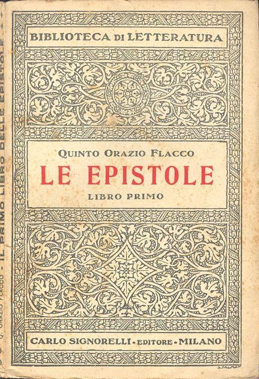 Le epistole - Q. Flacco Orazio - copertina