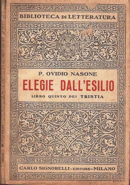 Elegie dall’esilio. Libro quinto dei Tristia - P. Nasone Ovidio - copertina