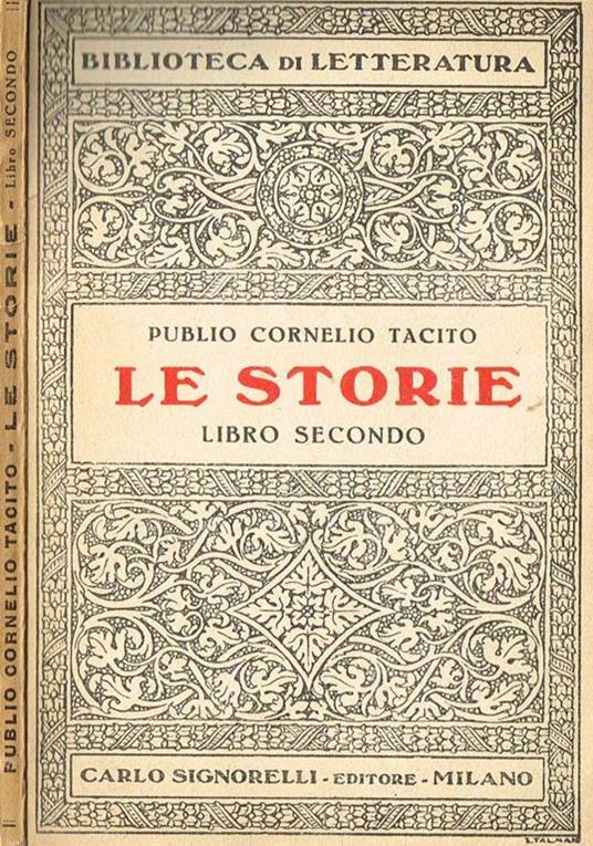 Le Storie Libro Secondo - P. Cornelio Tacito - copertina