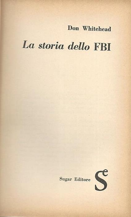 La storia dello FBI - Don Whitehead - copertina