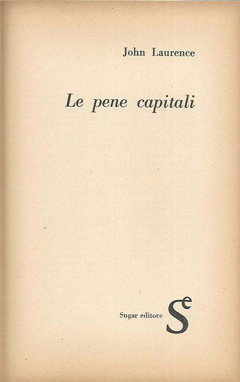 Le pene capitali - John Laurence - copertina