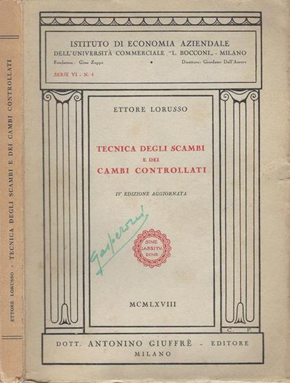 Tecnica degli scambi e dei cambi controllati - Ettore Lorusso - copertina