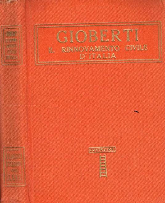 Il Rinnovamento Civile D'Italia - Vincenzo Gioberti - copertina