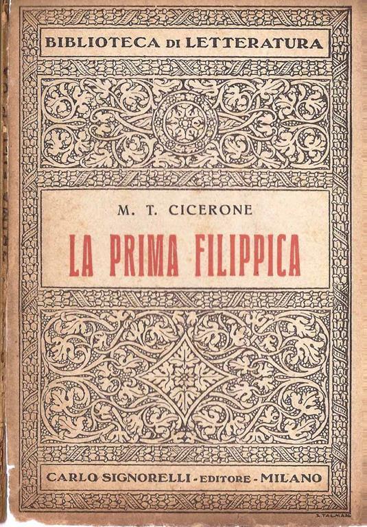 La prima filippica - M. Tullio Cicerone - copertina