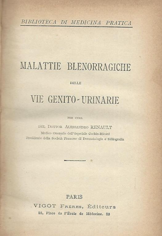 Malattie blenorragiche delle vie genito-urinarie - copertina