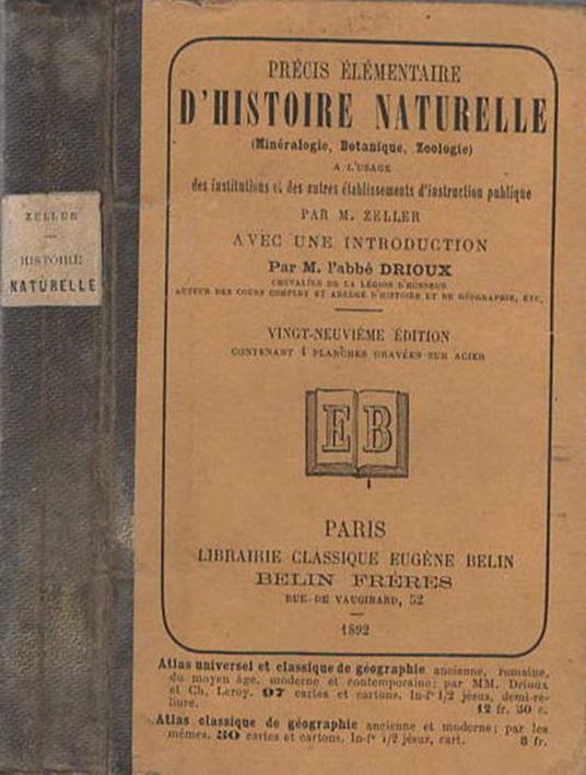 Précis élémentaire d'Histoire Naturelle. Minéralogie, Botanique, Zoologie - copertina