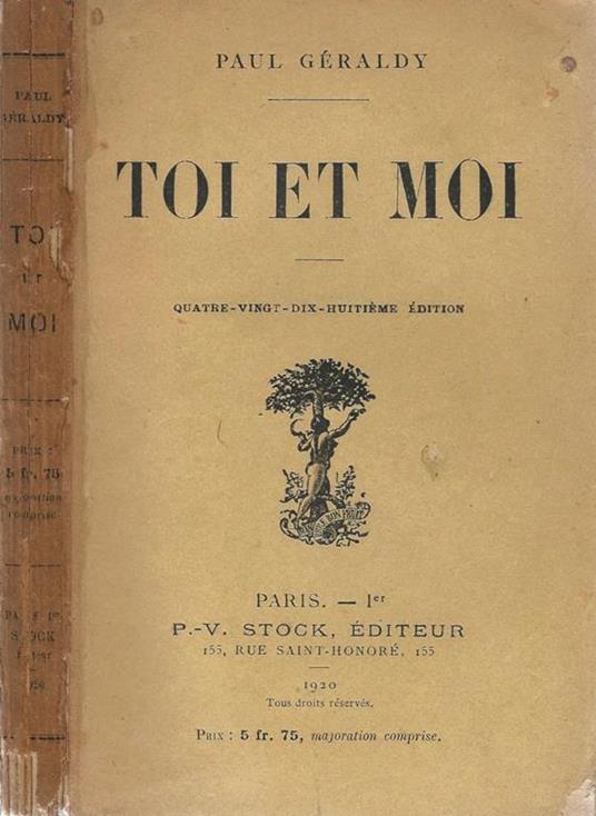 Toi et Moi - Paul Géraldy - copertina