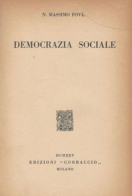 Democrazia sociale - copertina